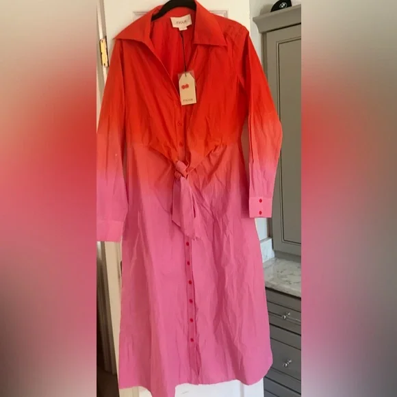 Figue Vibrant Ombre Long Sleeve Dress Size L BNWT - Picture 3 of 3